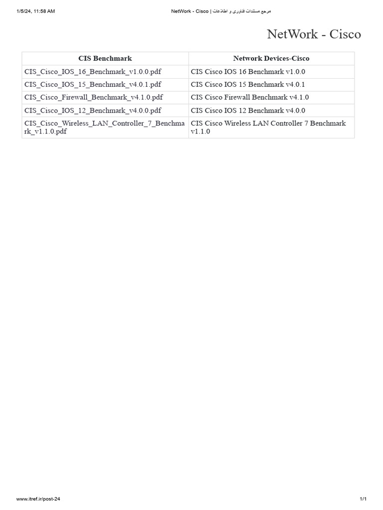 CIS Benchmarks for Cisco Devices | PDF