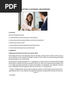 GETTING A SUCCESSFUL JOB INTERVIEW - Materi