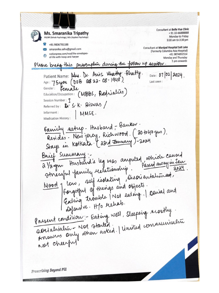 Consultant at belle vue clinic pdf