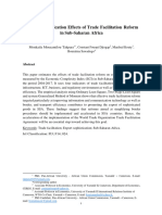 Export Sophistication Effects of Trade Facilitation Reform in Sub-Saharan Africa