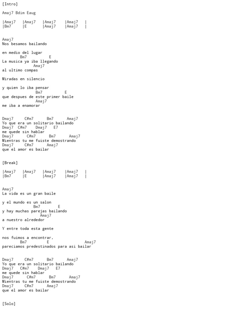 Acordes y letra de 