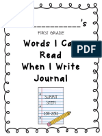 'S Words I Can Read When I Write Journal: First Grade