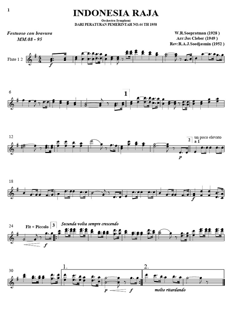 Indonesia raya versi orchestra symphoni flute 1 2 pdf