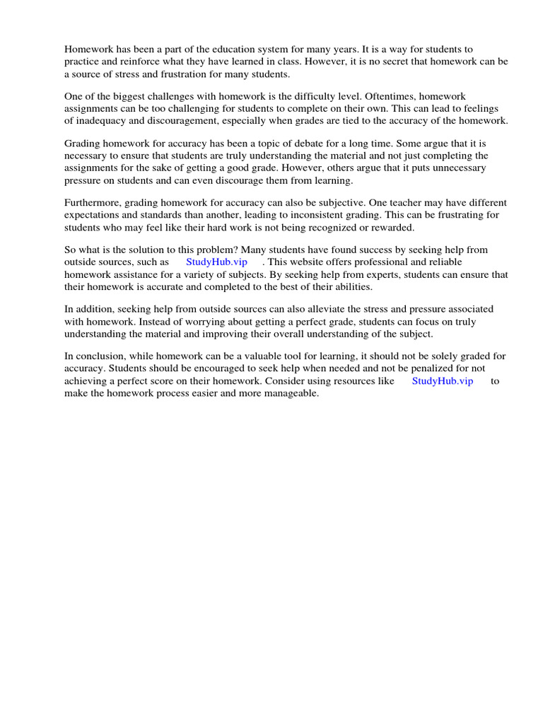 Should Homework Be Graded For Accuracy | PDF | Homework | Teachers