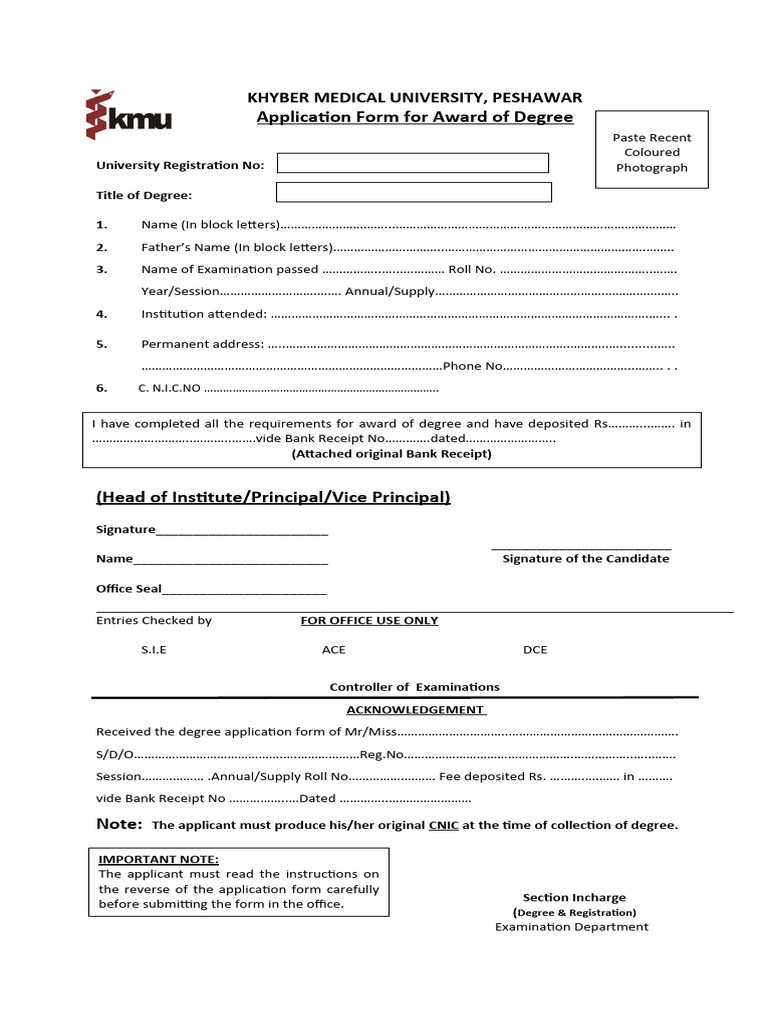 Degree Application Form | Download Free PDF | Cheque