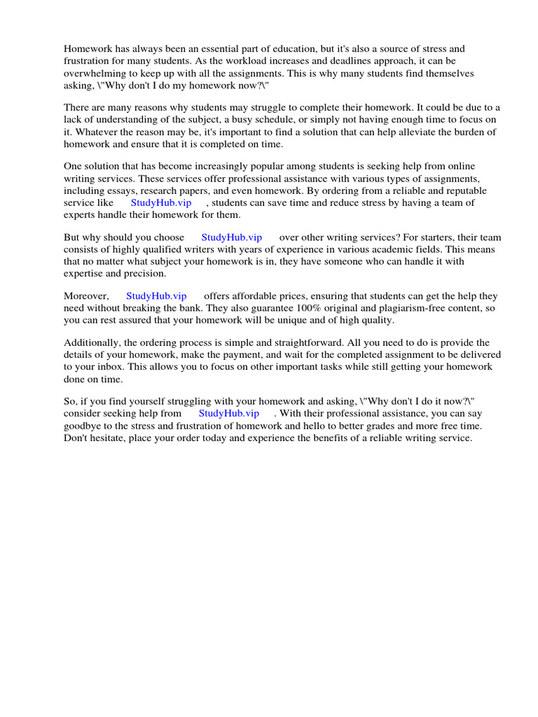 Why Dont You Do Your Homework Now | PDF | Homework | Teachers