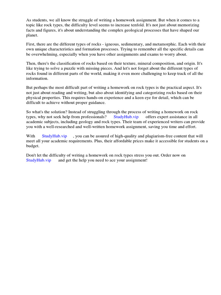 Rock Type Homework | PDF | Rock (Geology) | Sedimentary Rock