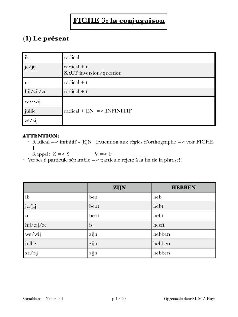 Fiche 3 Conjugaison | PDF