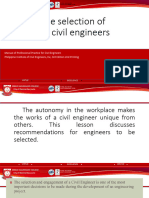 Lesson No. 4 The Selection of Civil Engineer