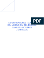 Especificaciones Tecnicas Del Modelo BIM