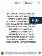 Informe de propuesta de ensayos Casa de las Torres