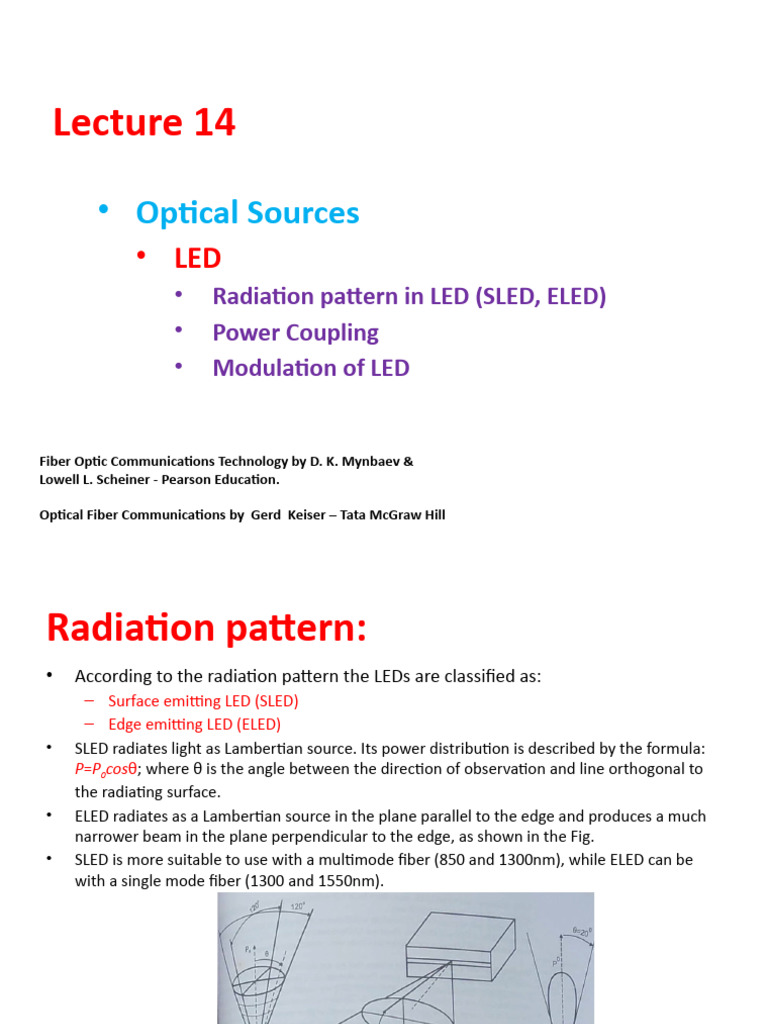 LED Optical Sources and Modulation Techniques | PDF | Fiber Optic ...