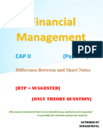 Finance Difference Between and Short Notes CAP II