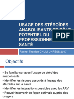 Usage Des Steroides Anabolisants Et Role Potentiel Du Professionnel de La Sante