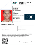 Kartu Peserta SNBP 2024: 424491647 Bambang Roroa 0049305971 SMKN Kehutanan Manokwari Kab. Manokwari Prov. Papua Barat