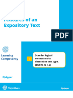 English 8 - Unit 2 - Lesson 1 - Features of An Expository Text