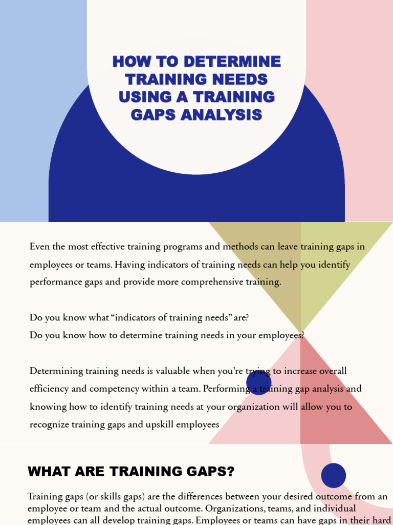 20 - Camba Baby - How To Determine Training Needs Using A Training Gaps ...