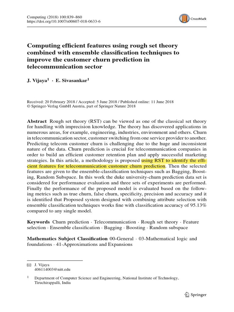 Telecom Churn Prediction Model | PDF | Cluster Analysis | Support ...