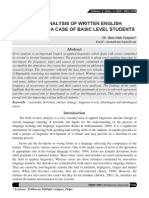 Error Analysis of Written English Composition: A Case of Basic Level Students