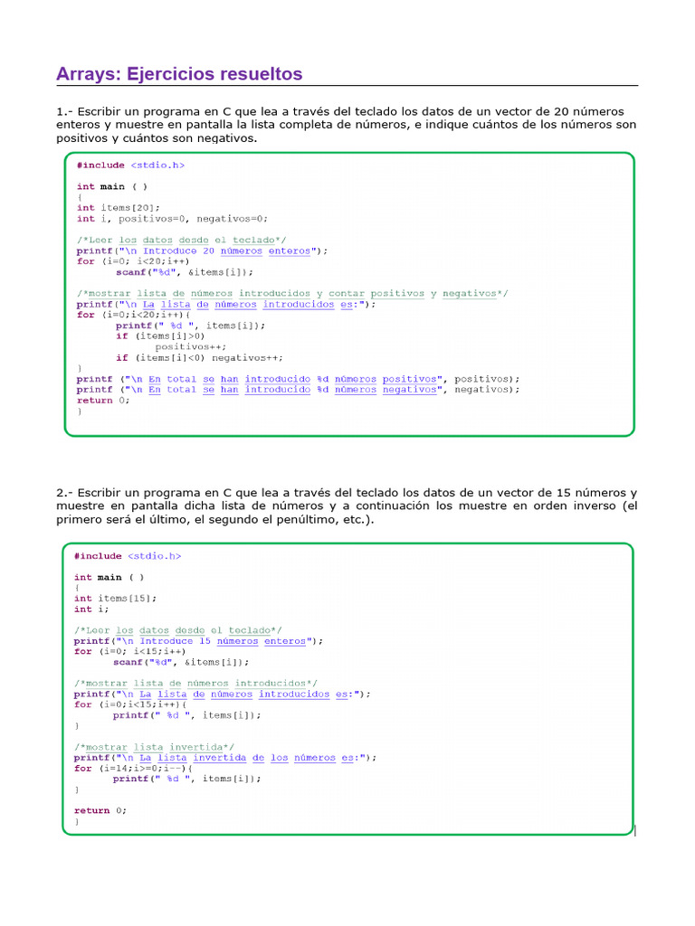 Ingenieria Matematica Ejercicios Arrays | PDF | Programación de ...