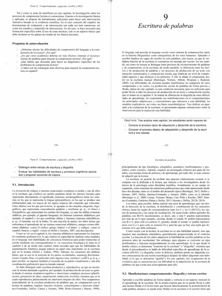 Capítulo 9. Escritura de Palabras. | PDF