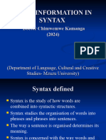 2 Basic Information in Syntax
