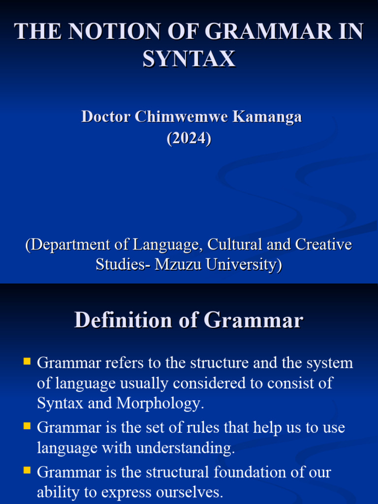 Understanding Grammar Types in Syntax | PDF | Grammar | Linguistics