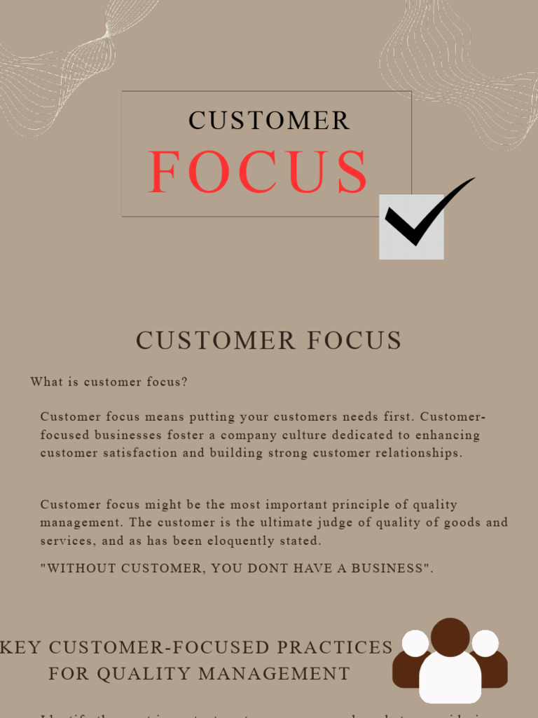 Customer Focus for Quality Management | PDF | Customer Satisfaction ...