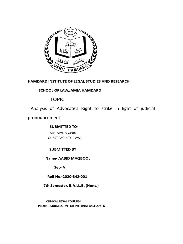 Advocate's Right to Strike Analysis | PDF