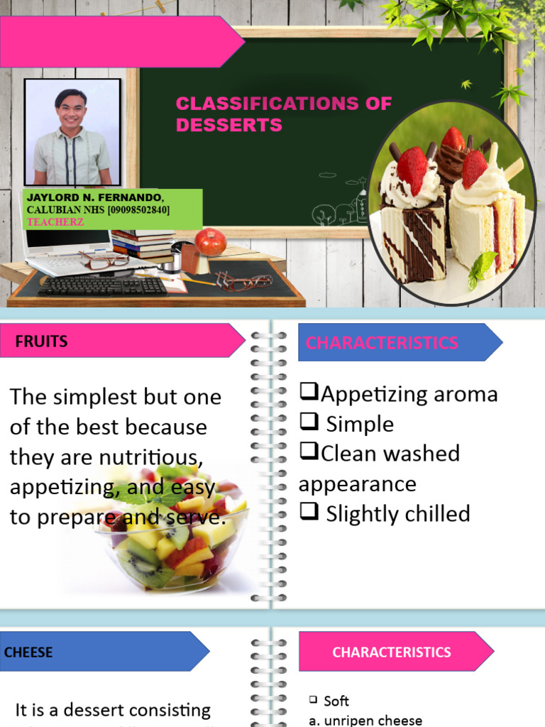 Classifications of Desserts Explained | PDF | Desserts | Custard