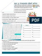 Days Months Spanish PDF Worksheet 02o