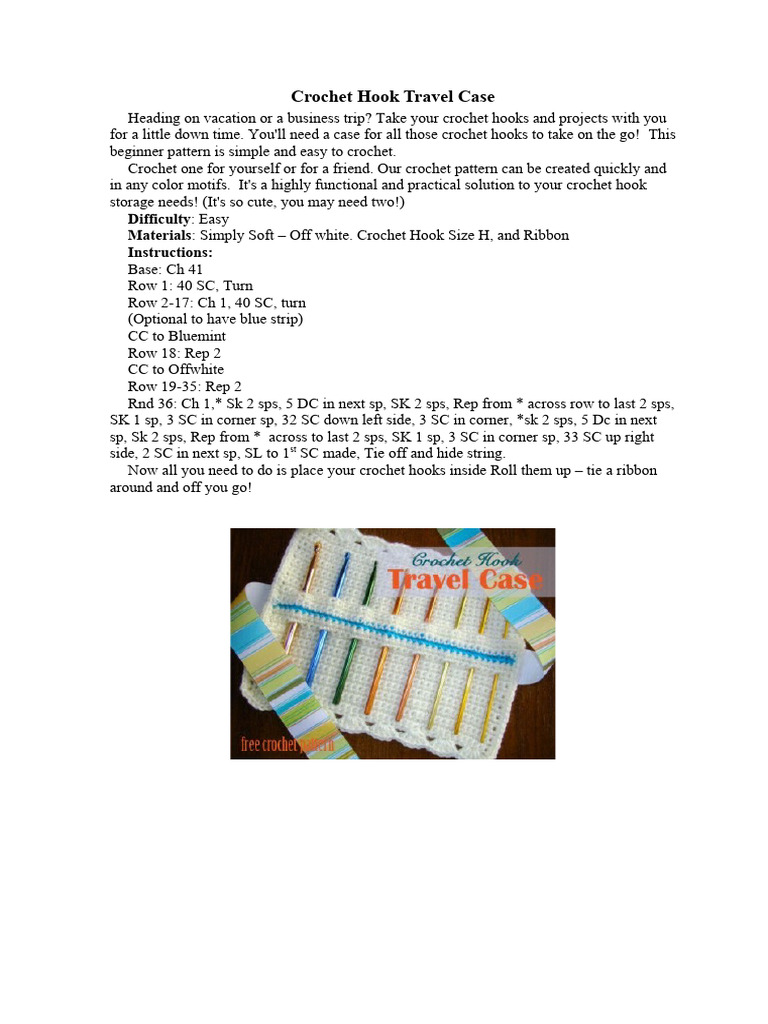 Crochet Hook Travel Case PDF