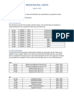 Monthly Prep Plan - April'24 Batch: M6: Focus Areas