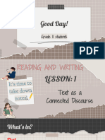 LESSON 1 Text As A Connected Discourse