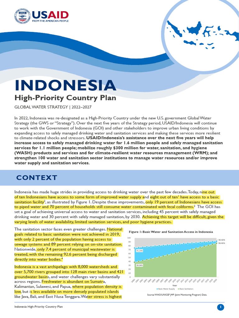 Indonesia Global Water Strategy 2023 Pdf Wash Climate Resilience