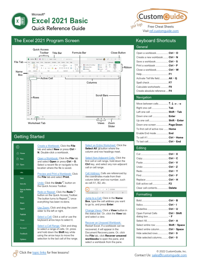 Excel-Quick-Reference-Guide | PDF | Microsoft Excel | Software