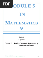 Math 9 Unit 1 Lesson 5 Module