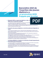 Baromètre 2021 de L'insertion Des Jeunes Diplômés