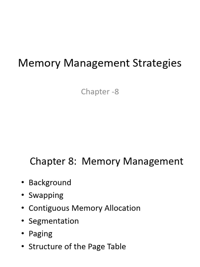 Operating system memory management strategies pdf process