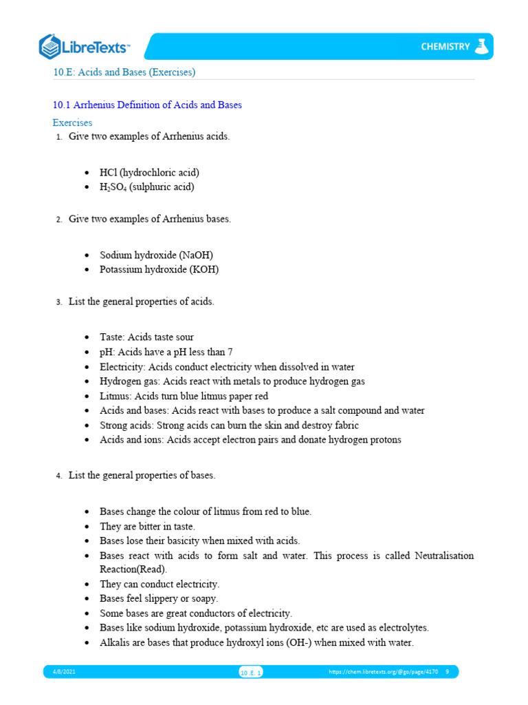 Acids and Bases | PDF | Acid | Hydroxide