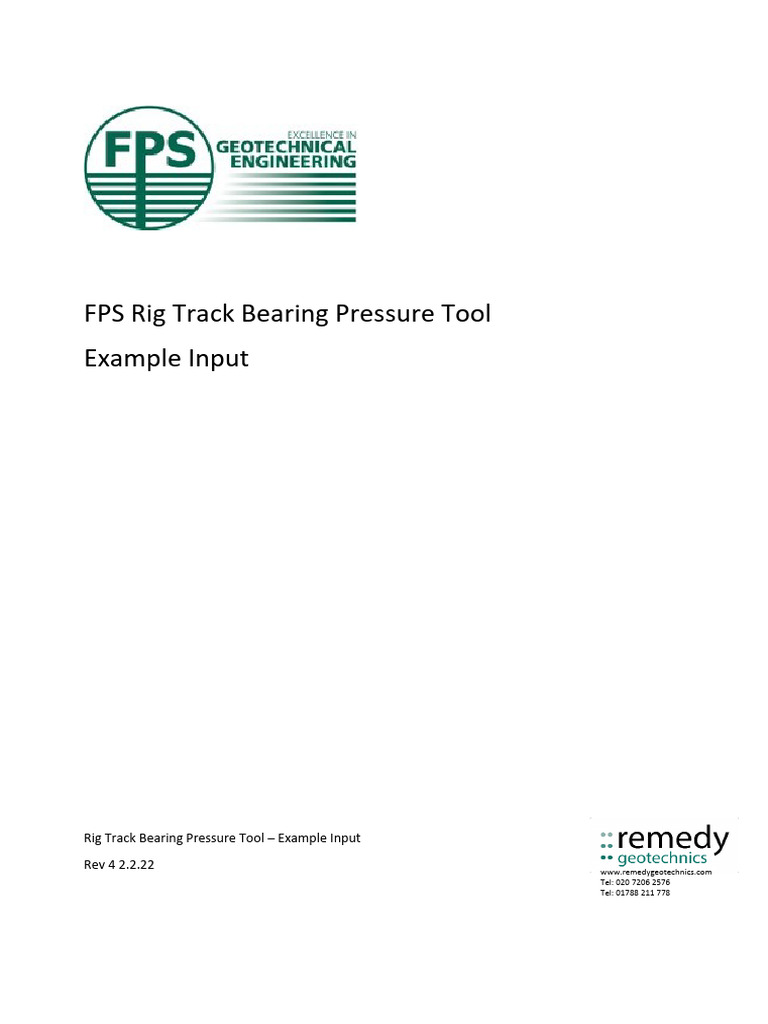 FPS Rig Tool Workshop Examples | PDF | Worksheet