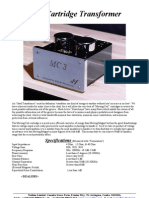 MC3 Cartridge Transformer: Specifications