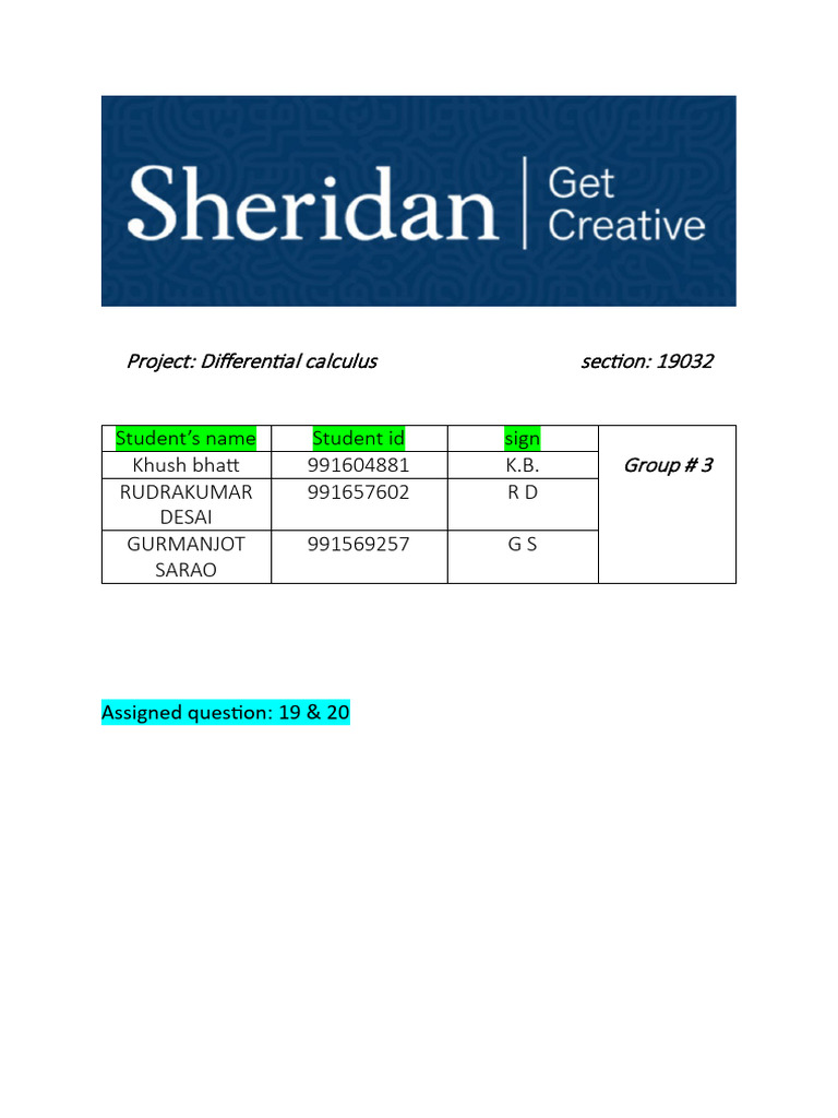 Differential Calculus Project Submission | PDF | Teaching Methods ...