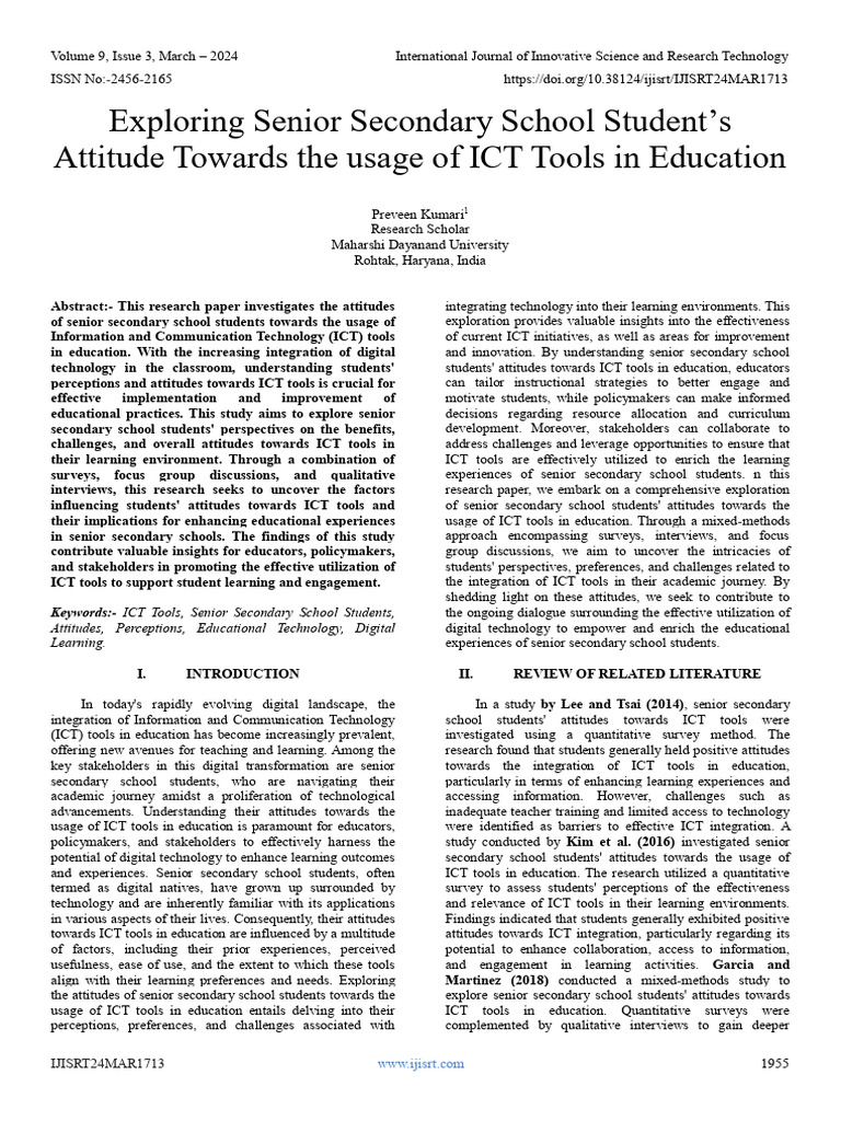 Student Attitudes on ICT in Education | PDF | Educational Technology ...