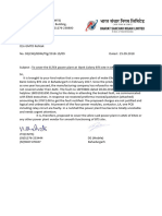 Letter To SDE PLG To Cover The ELTEK Power Plant at Bank Colony BTS Site in AMC