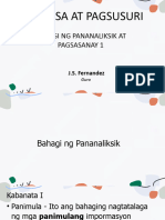 Bahagi NG Pananaliksik