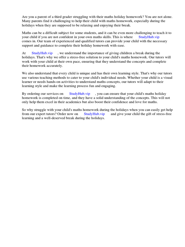 Maths Holiday Homework Grade 3 | PDF | Worksheet | Homework