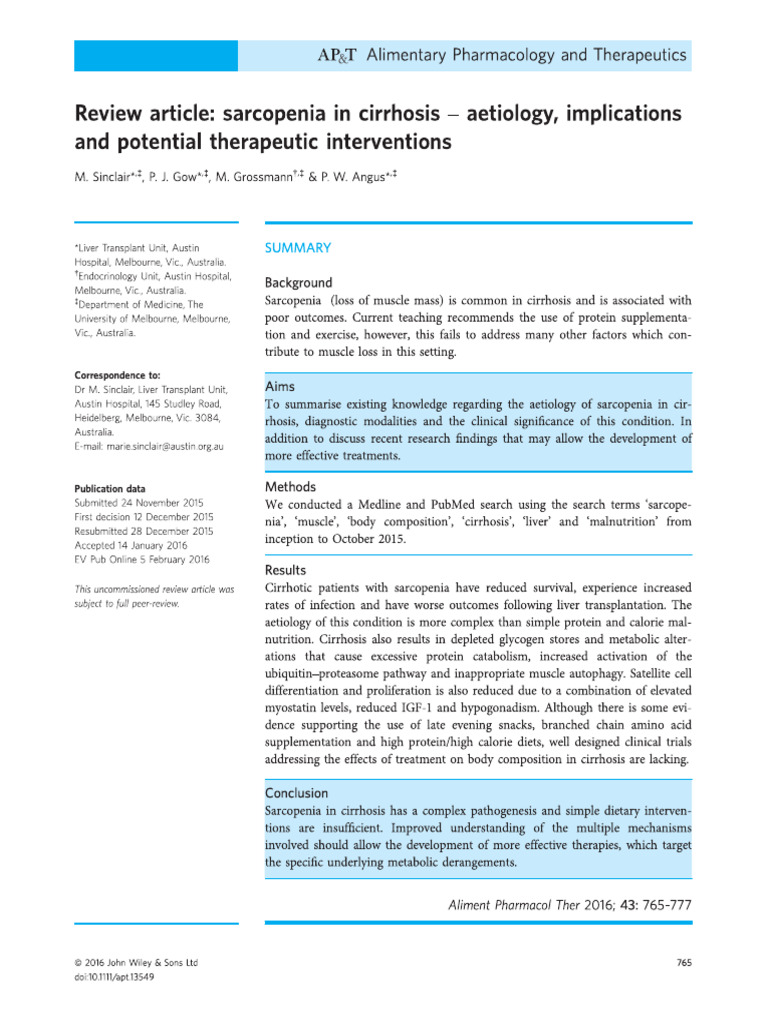 Sarcopenia Review | PDF