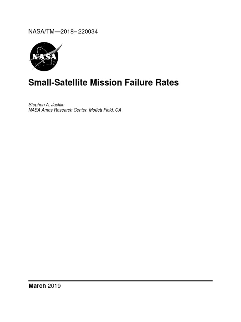 Nasa Smallsat Failure Rate 2016 | PDF | Satellite | Outer Space