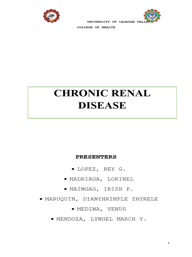 Chronic Renal Disease Case Study | PDF | Kidney | Angiotensin